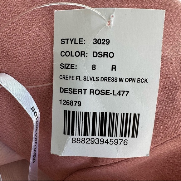 New York Dressy Group Diamond Cutout Back Trumpet Gown, Front Slit, Rose - Picture 15 of 16